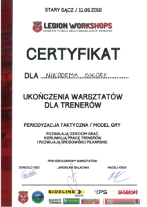 Certyfikat SS 2016